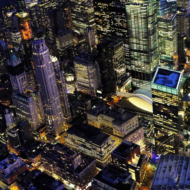 Feeby Leinwandbild 5 Teilig Stadt City Bild Wanddeko Landschaft Architektur bunt 150x100 cm Leinwand