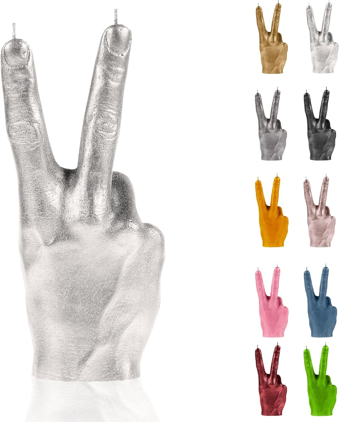 Candellana Hand PEACE Kerze - Hand Figur - Coole Deko - Gothic Deko - Grunge Deko Kerze - Heavy Meta