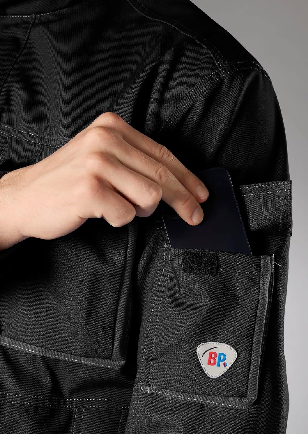 BP 1795-720-32-44/46l Arbeitsjacke, Stehkragen, verdeckter Frontreissverschluss, 305,00 g/m² Verstär