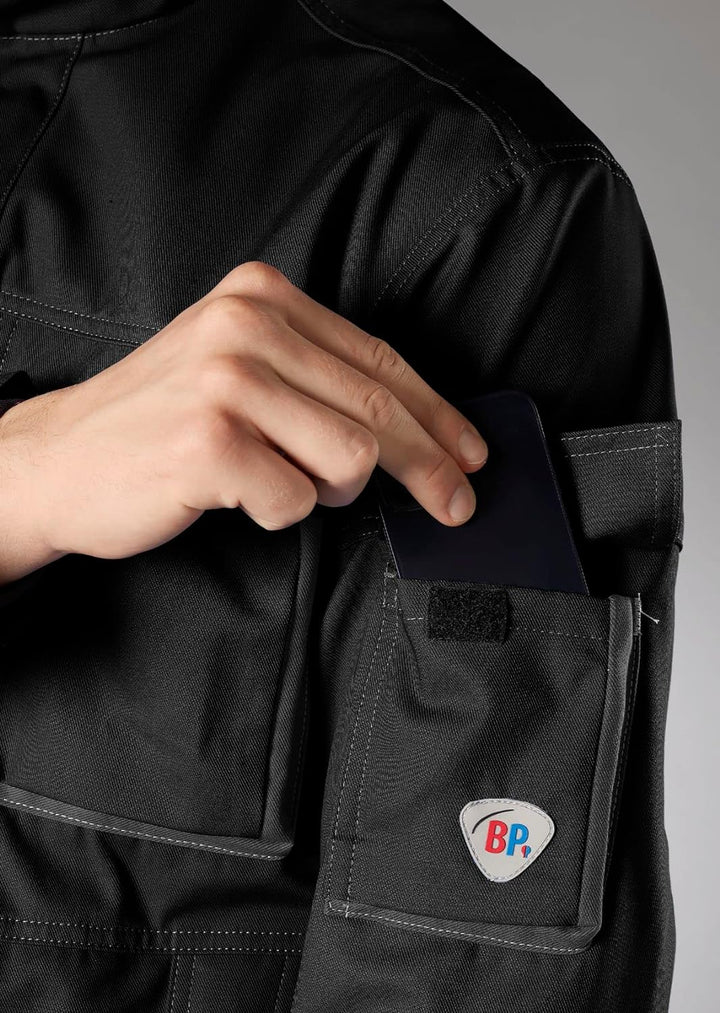 BP 1795-720-32-44/46l Arbeitsjacke, Stehkragen, verdeckter Frontreissverschluss, 305,00 g/m² Verstär