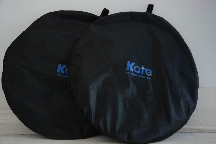 Kate 1,5x2m Zusammenklappbarer Hintergrund Graue Textur Doppelseitige Hintergründe Dunkelbrauner Por