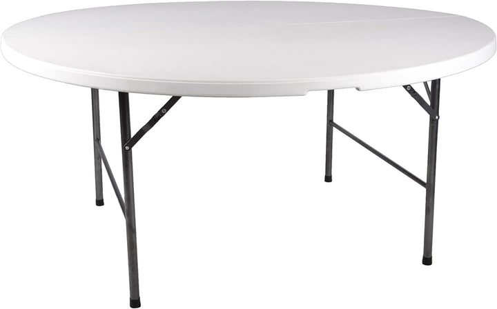 Nexos Trading Klapptisch rund 160 cm x 75 cm klappbar weiss Gartentisch Partytisch bis 8 Personen 20