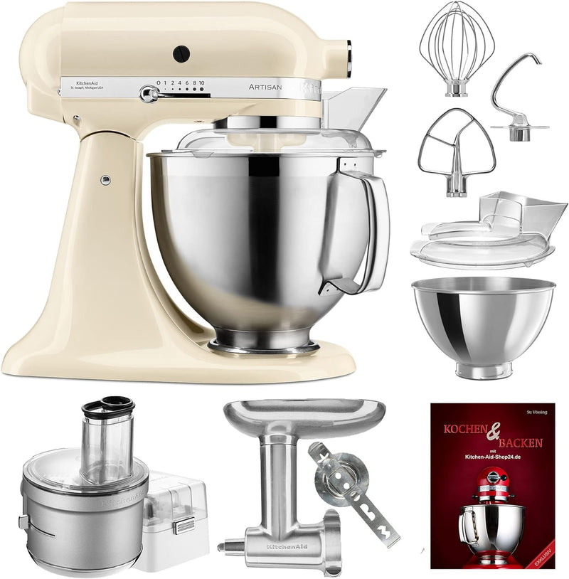 KitchenAid Küchenmaschine Artisan - P24 Food Processor Set Spezial 185er (M) - 5KSM185PSEAC inkl. Fo