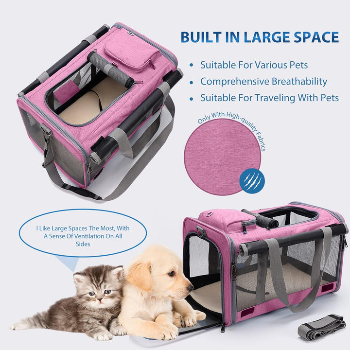 PETCUTE Katzentransportbox für grosse Katzen 20 lbs,Faltbar Hundetransportbox für Kleine Hunde,Tragb