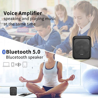 SHIDU Sprachverstärker Tragbarer wiederaufladbarer Bluetooth-Lautsprecher mit kabelgebundenem Mikrof