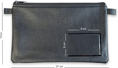 10-er Pack effektivo Banktasche mit Reissverschluss und Fenster zur Beschriftung, Kunstleder schwarz