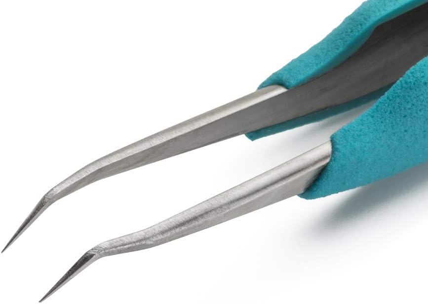 Weller Erem E5CSA Precision tweezers, curved 30°, relieved Fine pointed tips With ergonomic handles