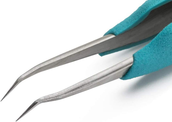 Weller Erem E5CSA Precision tweezers, curved 30°, relieved Fine pointed tips With ergonomic handles