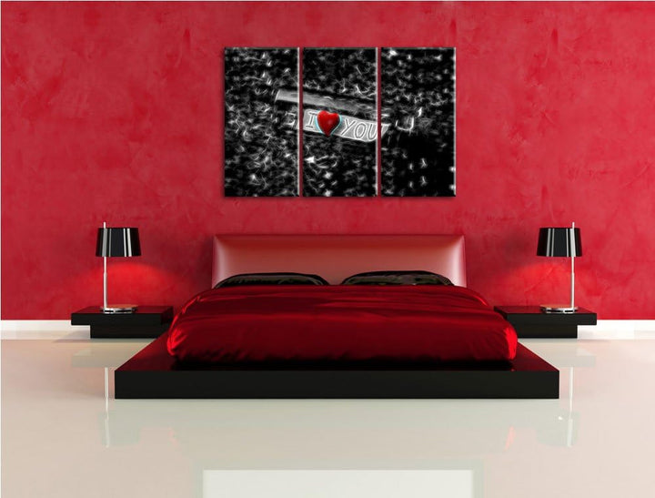 romantische Flaschenpost NewArt 3-Teiler Leinwandbild 120x80 Bild auf Leinwand, XXL riesige Bilder f