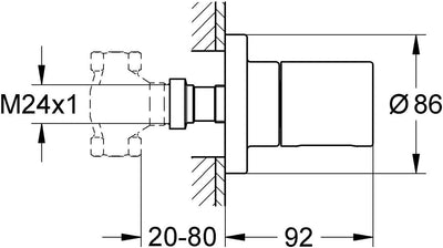 GROHE Grohtherm 3000 Cosmopolitan Regler für die Wassermenge, passend für Unterputzventile 19470000