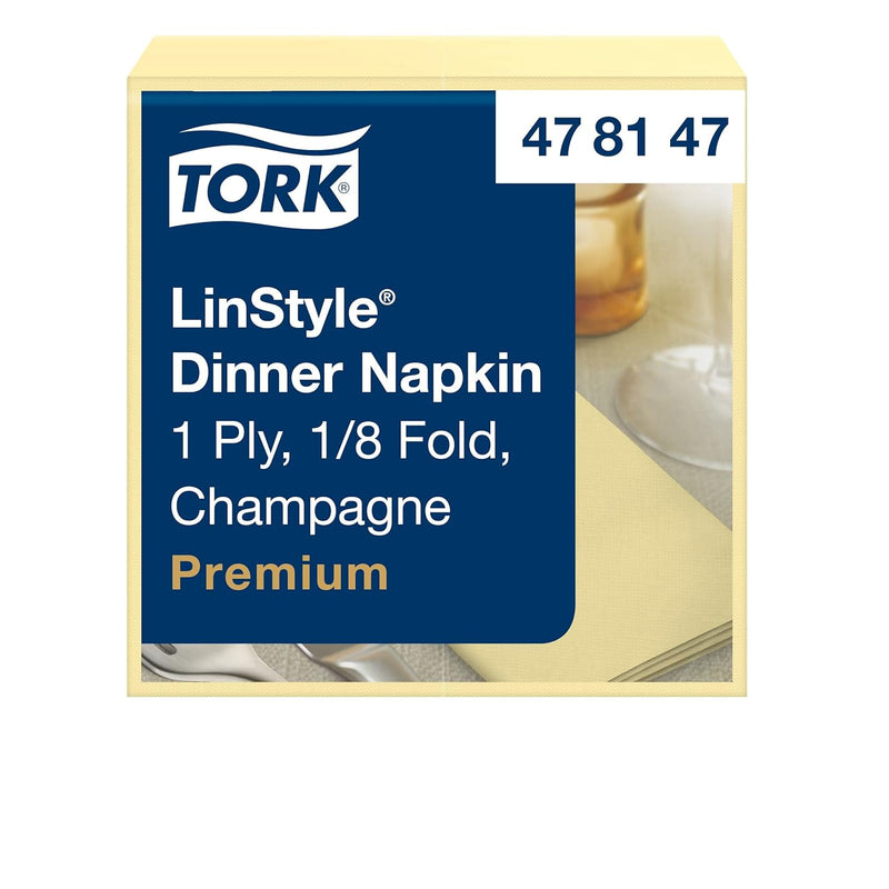 Tork 478147 Linstyle Premium Dinnerservietten Champagner 1/8-Falz / Papierservietten stoffähnlich un