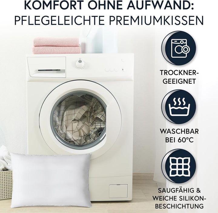 Moon Luxury Perkal 4er Pack Füllkissen 40x60 cm Innenkissen Sofakissen 100% Baumwolle fest gefüllt 4