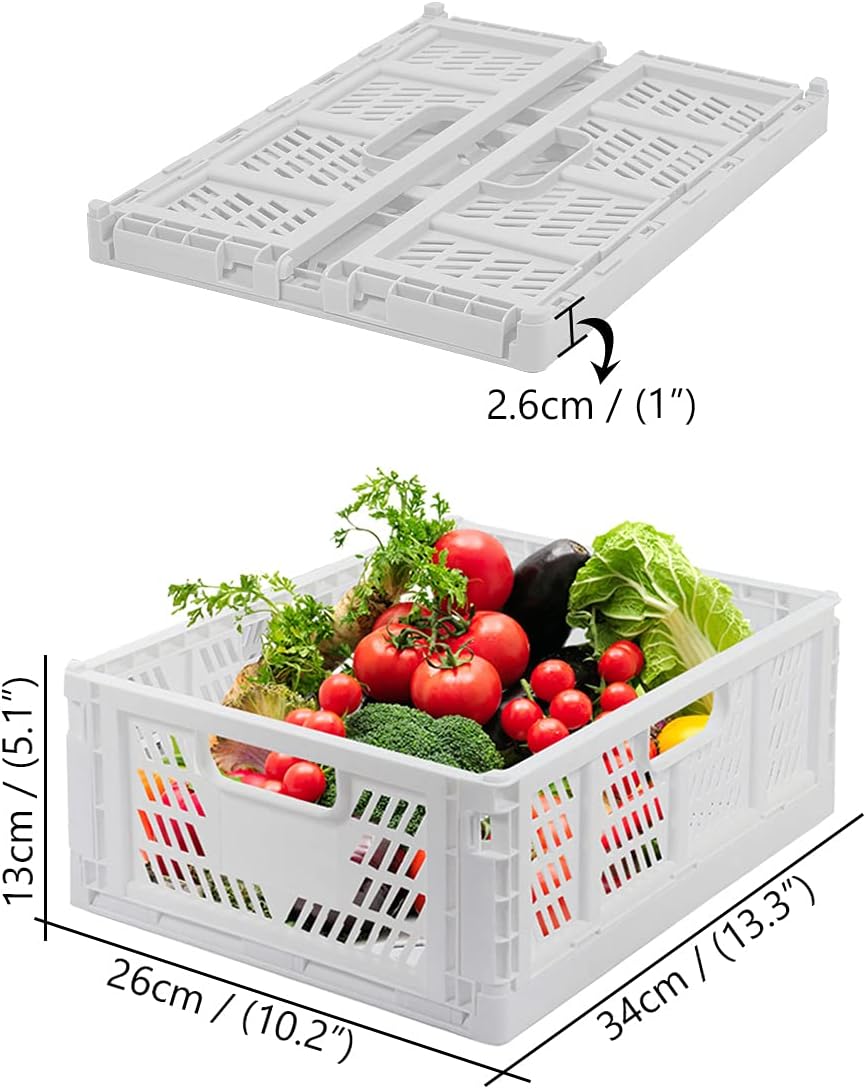4 Set Plastik Lagerkisten Regal Körbe Faltbar Aufbewahrungsboxen Aufbewahrungskorb Küche Schubladene