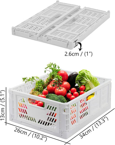 4 Set Plastik Lagerkisten Regal Körbe Faltbar Aufbewahrungsboxen Aufbewahrungskorb Küche Schubladene