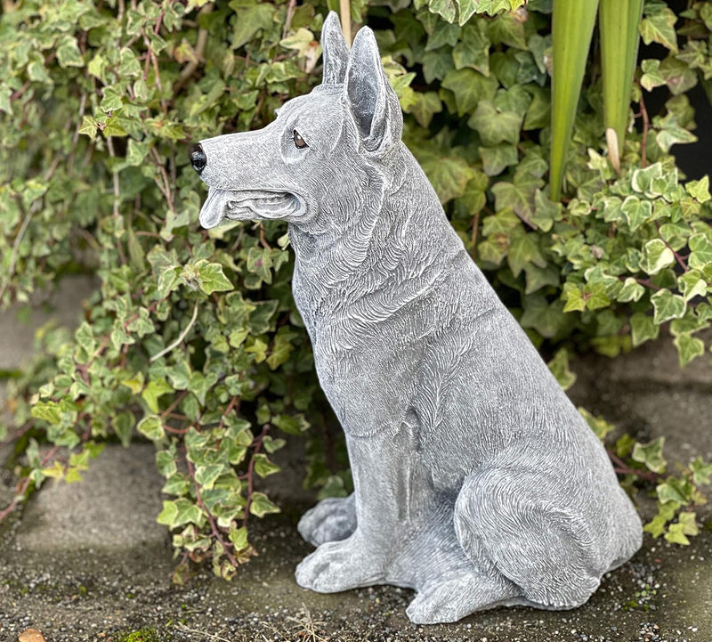 Stone and Style Steinfigur Schäferhund 35cm hoch frostfest wetterfest Steinguss