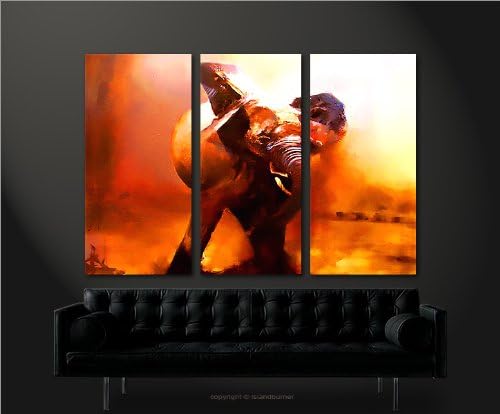 islandburner Bild Bilder auf Leinwand Savanna Elefant Afrika XXL Poster Leinwandbild Wandbild Dekoar
