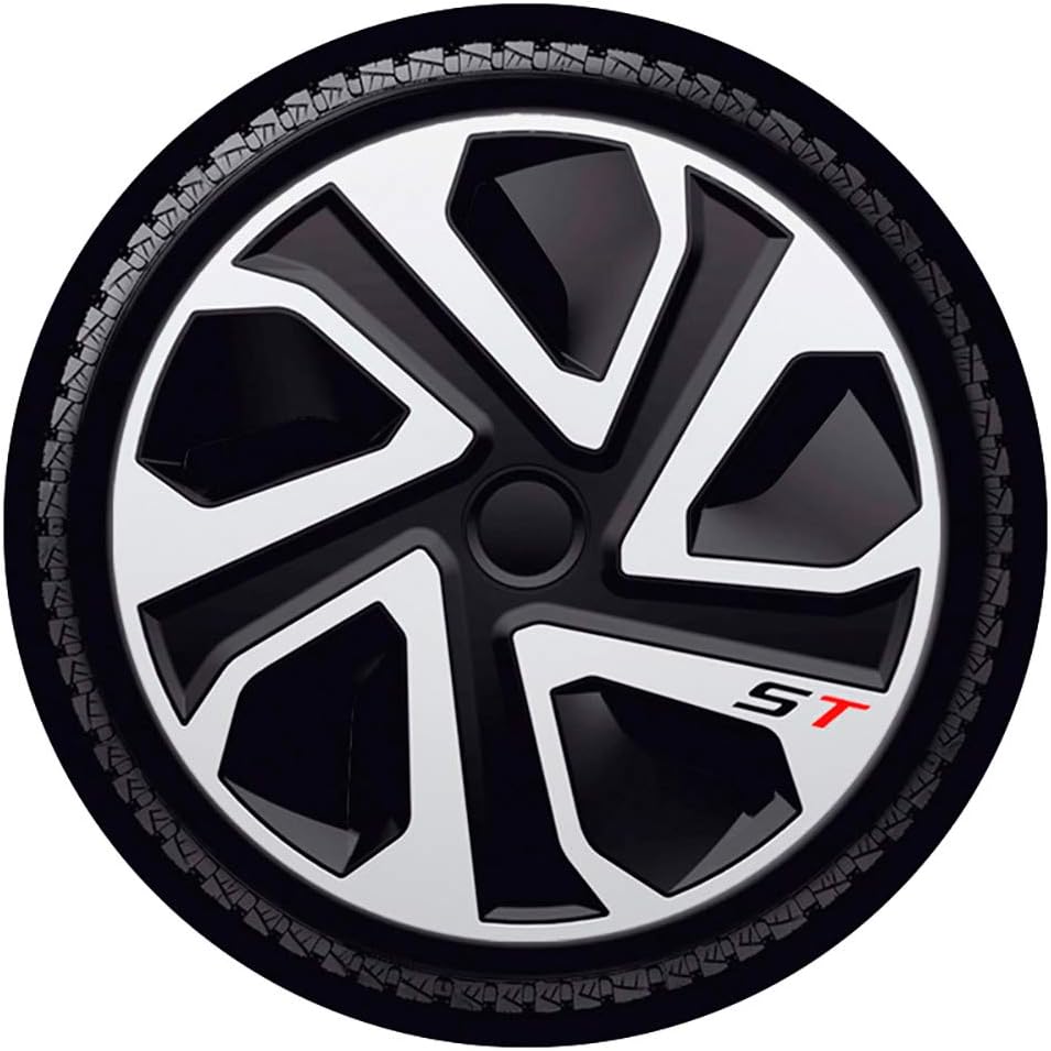 Satz J-Tec Radzierblenden ST 14-Zoll Silber/Schwarz 14-inch Silber/Schwarz, 14-inch Silber/Schwarz