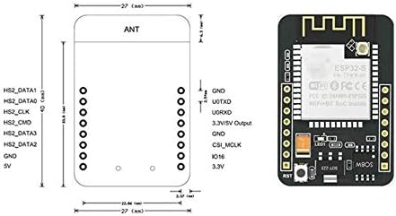 TECNOIOT 2pcs Camera Module ESP32-CAM Bluetooth Module WiFi Board Development ESP32 OV2640 (Camera I