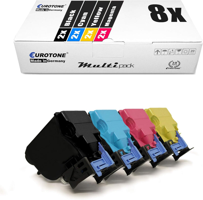 Eurotone 8X Müller Printware Toner für Konica Minolta Bizhub C 35 P ersetzt TNP22 Schwarz Blau Rot G