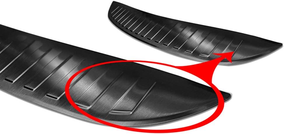 Avisa Schwarz Edelstahl Heckstossstangenschutz kompatibel mit Mazda CX-3 2015- 'Ribs'