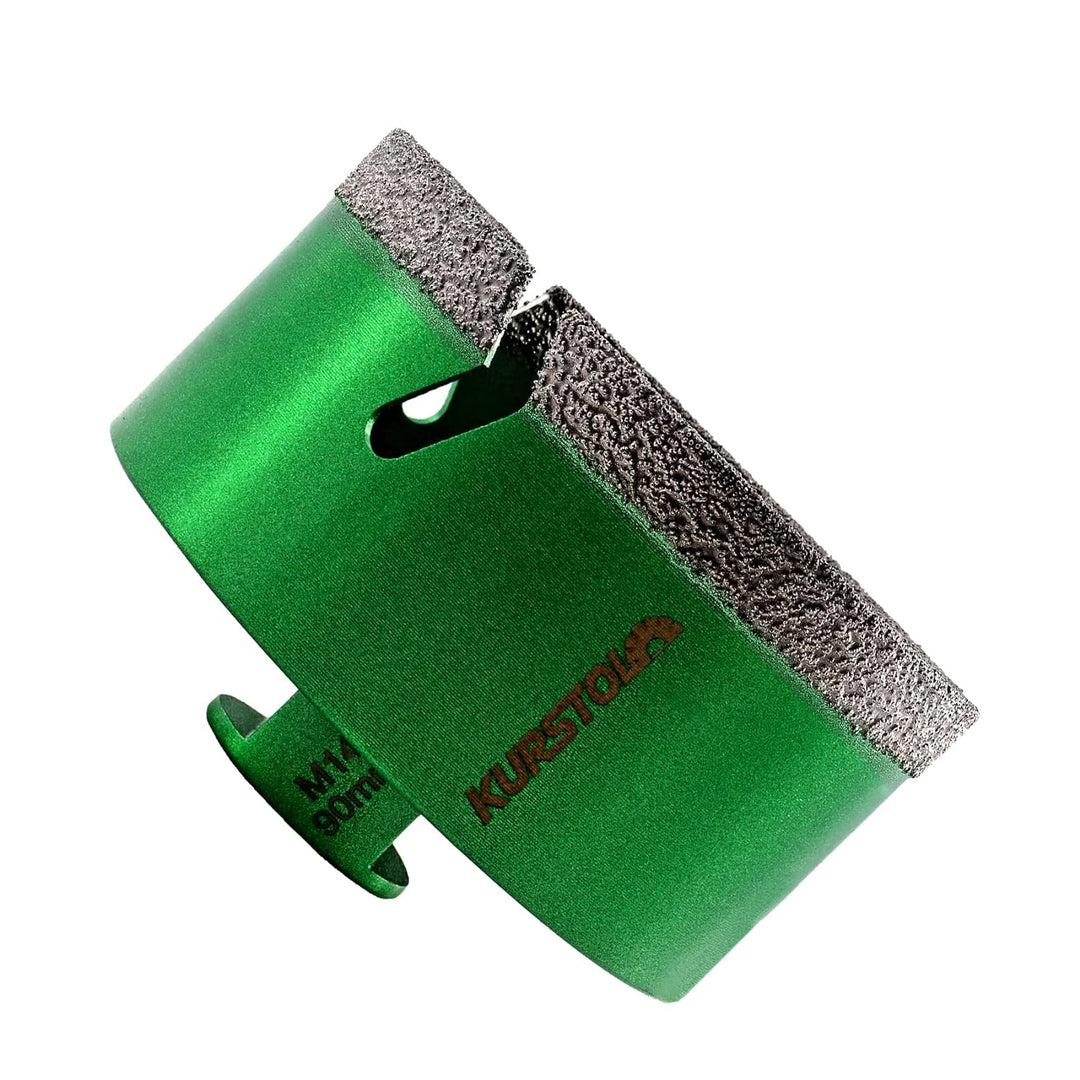 KURSTOL Diamant Bohrkronen - Fliesenbohrer 90 mm mit M14 Gewindefliesen-Lochsägen für Trockenbohren