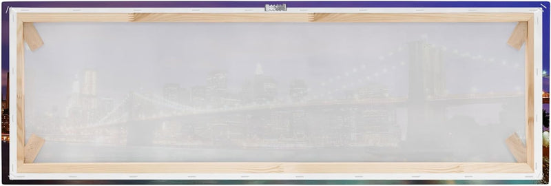 Bilderwelten Leinwandbild - Brooklyn Bridge in New York City - Panorama Quer, 40cm x 120cm, 40cm x 1