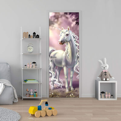 wandmotiv24 Türtapete Prinzessinnen Einhorn, Weiss, Fantasy 70 x 200cm (B x H) - Dekorfolie selbstkl