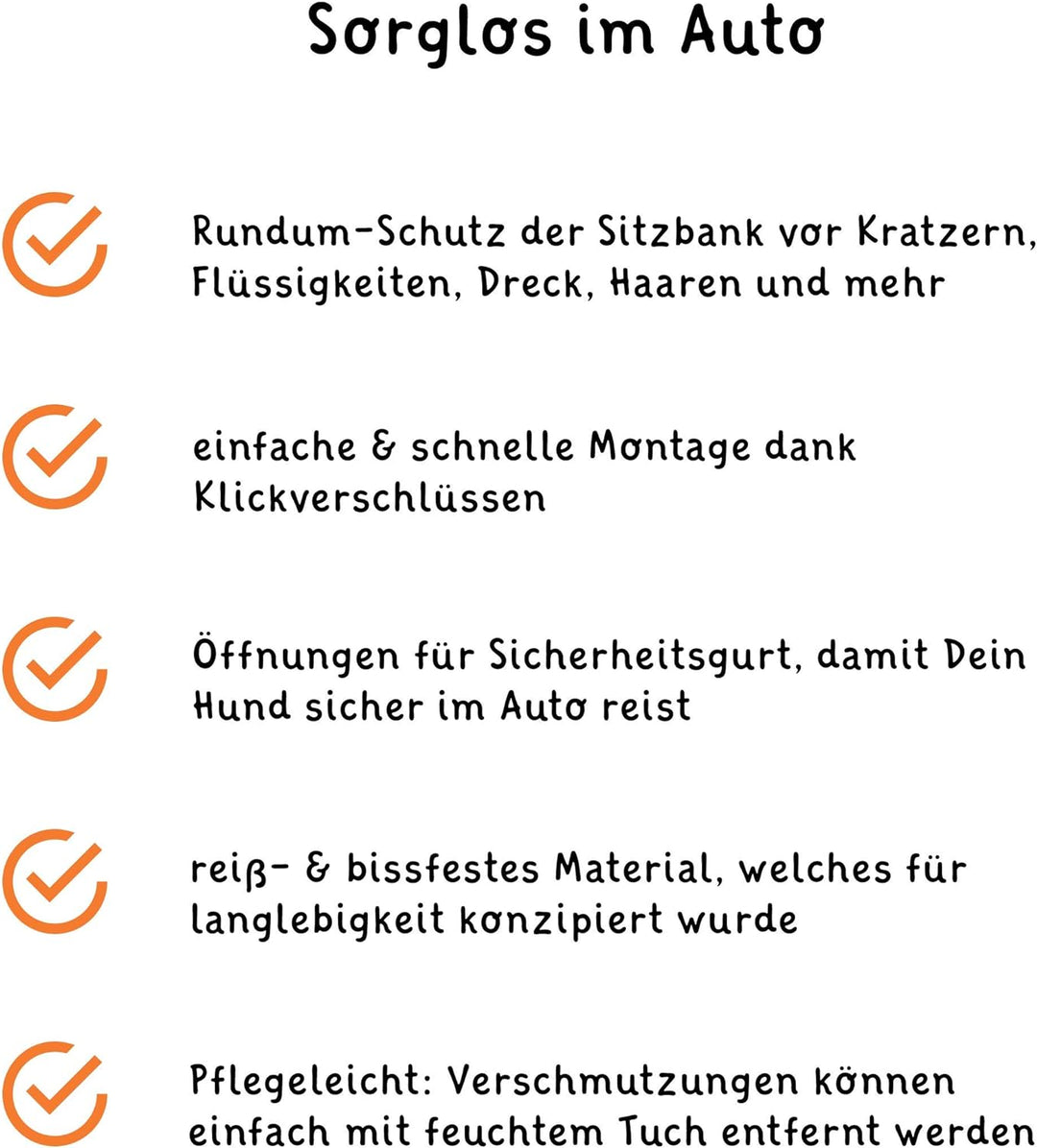 Floxik Hundedecke für jedes Auto – Premium Hunde Autoschondecke für die Rückbank inklusive Seitensch