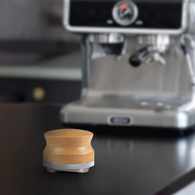 BEEM Leveler Buche/Edelstahl - 58 mm | Robuster Kaffeeverteiler mit ergonomischem Griff aus Buche |