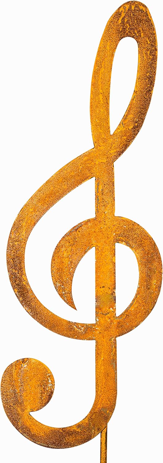 Blümelhuber Kleiner Notenschlüssel Gartenstecker - Rost Deko Figur für den Garten, den Balkon oder a