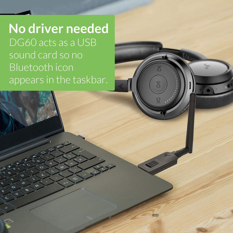 Avantree DG60 USB Bluetooth 5.0 Audio Adapter mit grosser Reichweite für PC PS4 PS5 Mac Laptop, drah