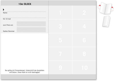 200 Punktekarten/Abokarten mit 10 Feldern, für Gymnastikstudio Fitness-Training Fitness. Praktisches