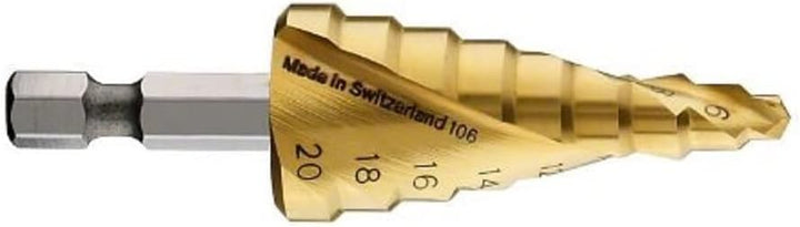 Bosch Professional Stufenbohrer HSS-TiN mit 1/4"-Sechskantschaft (Ø 4-20 mm, 9 Stufen, Zubehör für B