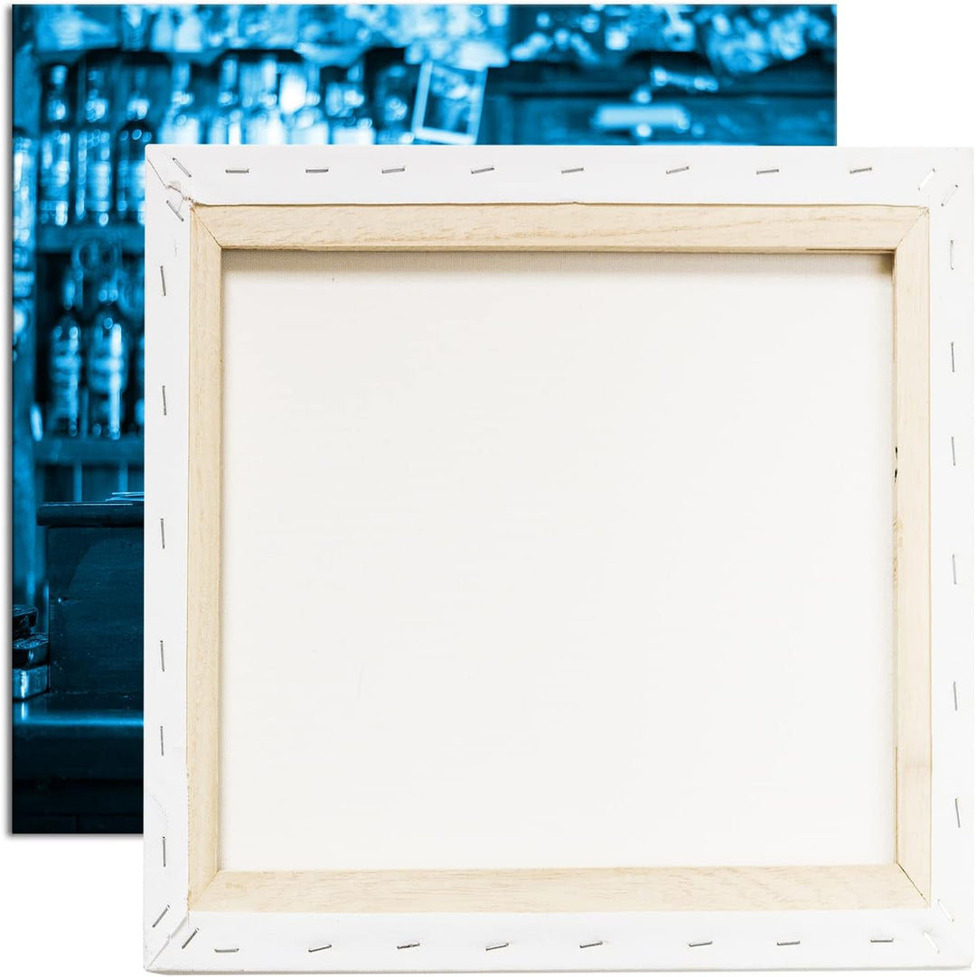 deyoli Theke in einem Irischen Bar Format: 70x70 Effekt: Monocrome Blau als Leinwandbild, Motiv fert