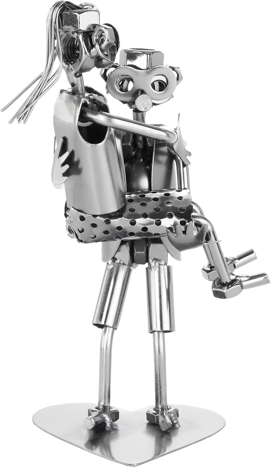 BRUBAKER Schraubenmännchen Liebespaar - Frau auf den Armen des Mannes - Eisenfigur Metallmännchen -