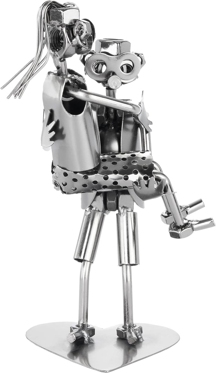 BRUBAKER Schraubenmännchen Liebespaar - Frau auf den Armen des Mannes - Eisenfigur Metallmännchen -