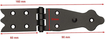 KOTARBAU® 10er Set Kistenband 160 x 35 mm Kistenscharnier Tischscharnier Möbelband Möbelscharnier Sc