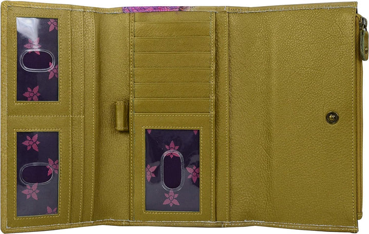 Anuschka Handbemaltes Leder, dreifach gefaltete Clutch für Damen Einheitsgrösse Engelsflügel, Einhei