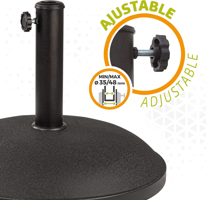 AKTIVE Halterung für Sonnenblende mit Rollen, Zement, Rohr mit Durchmesser 48 cm, 50 x 50 x 8 cm, 25