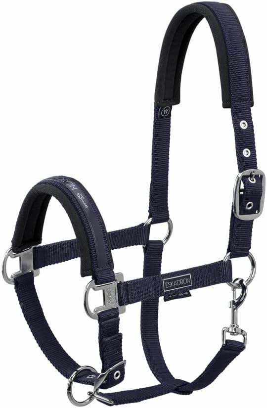 Eskadron Halfter Double Pin Buckle, mit Schriftzug, Dornschnalle Grösse Pony2 P2 navy, P2 navy