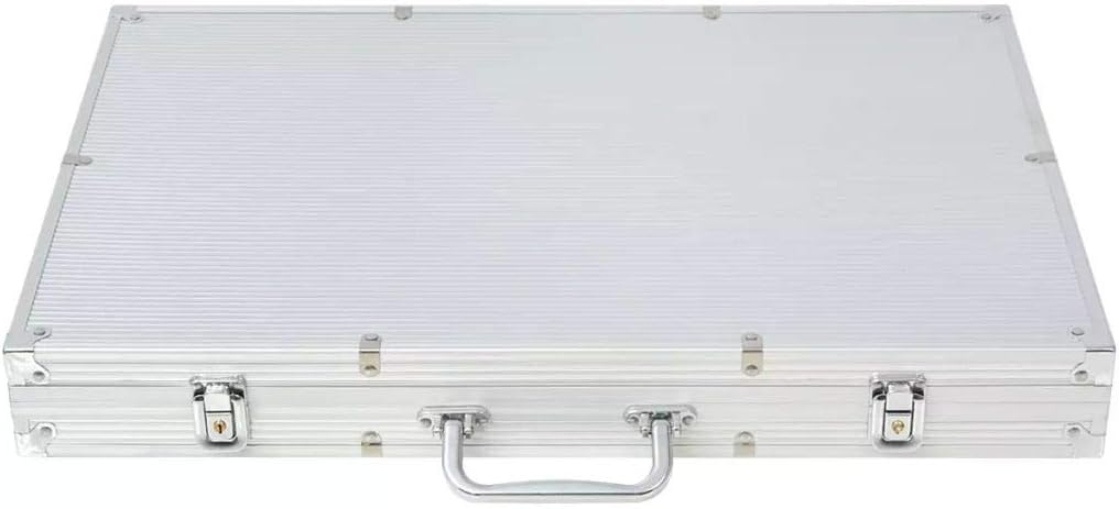 Festnight Poker Set mit 1 000 Laserchips Aluminiumkoffer 53 x 37 x 6,7 cm Pokerset