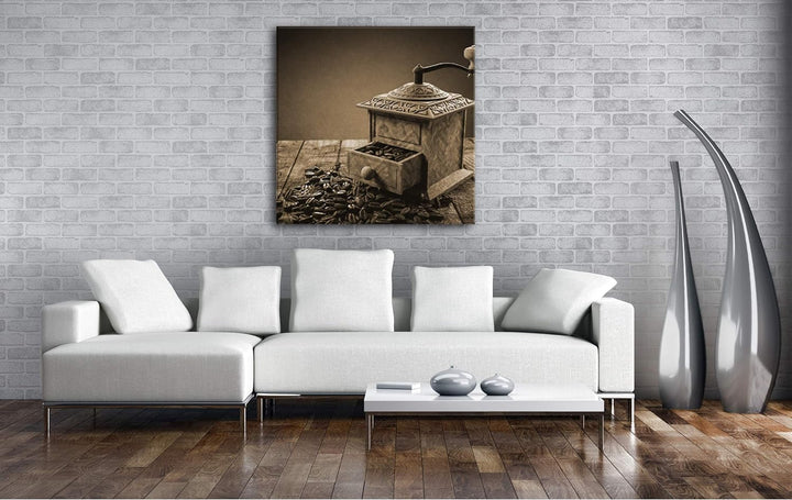 deyoli antike Kaffeemühle Format: 60x60 Effekt: Sepia als Leinwandbild, Motiv fertig gerahmt auf Ech