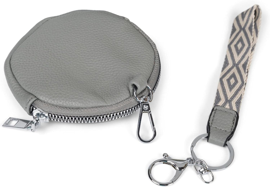 styleBREAKER Damen Halbmond Crossbody Schultertaschen Set 3-Teilig, Schultergurt mit Muster, Schlüss