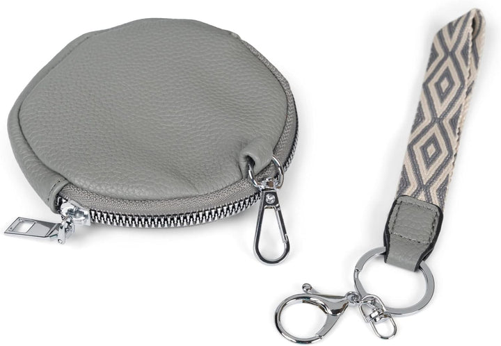 styleBREAKER Damen Halbmond Crossbody Schultertaschen Set 3-Teilig, Schultergurt mit Muster, Schlüss