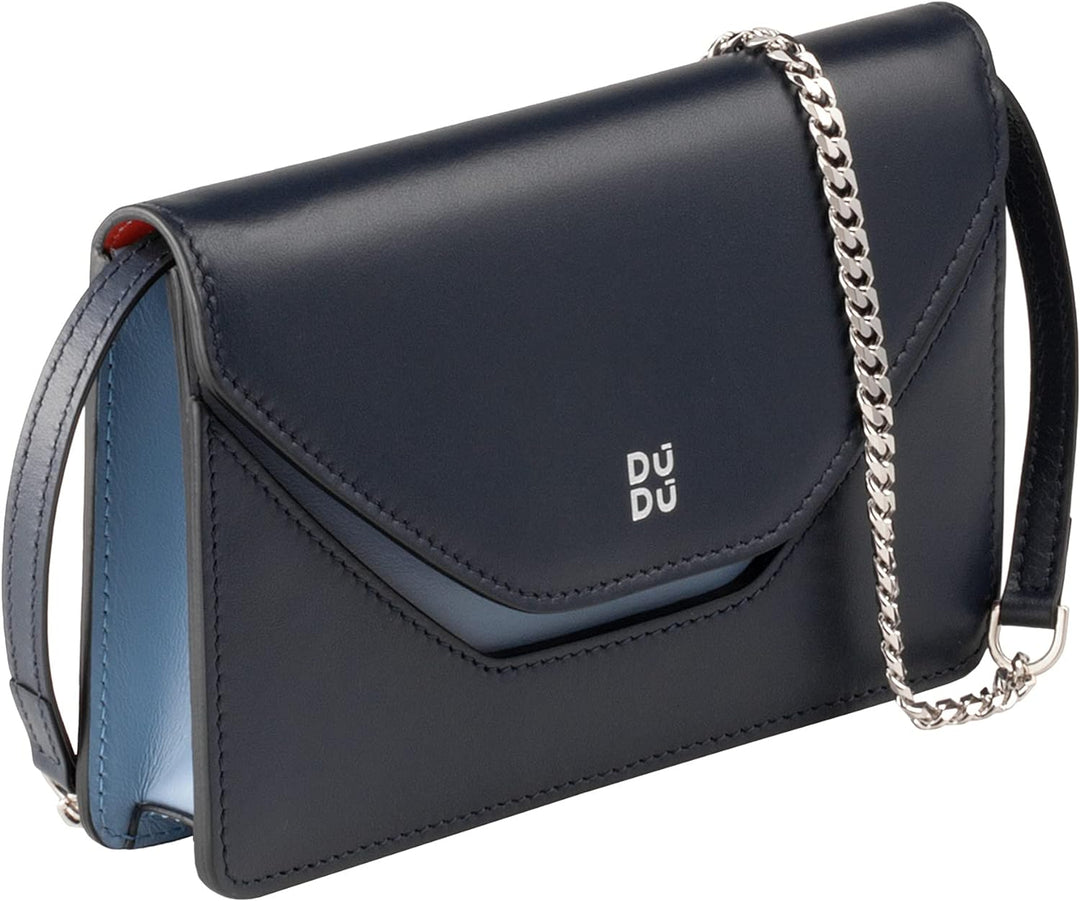 DUDU Kleine Damen-Umhängetasche Made in Italy aus echtem Leder, umwandelbar in Gürteltasche, Mini-Um