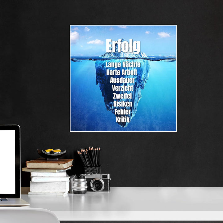 wandmotiv24 Poster als Wanddeko, Grösse 50x50cm, Erfolg Eisberg, Arktis, Arbeit, Moderne Wanddeko, W