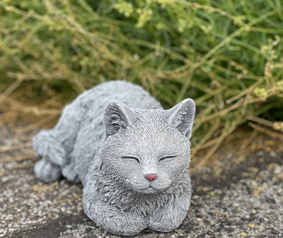 Stone and Style Steinfigur Katze Kater Timmy frostfest Gartenfigur Steinguss