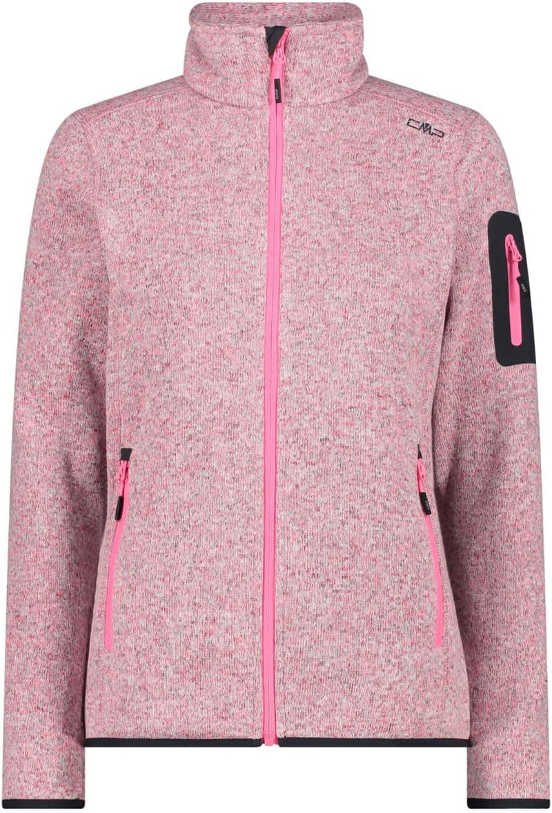 CMP Damen Fleecejacke Jacke D44 Rosa Fluo-Weiss, D44 Rosa Fluo-Weiss