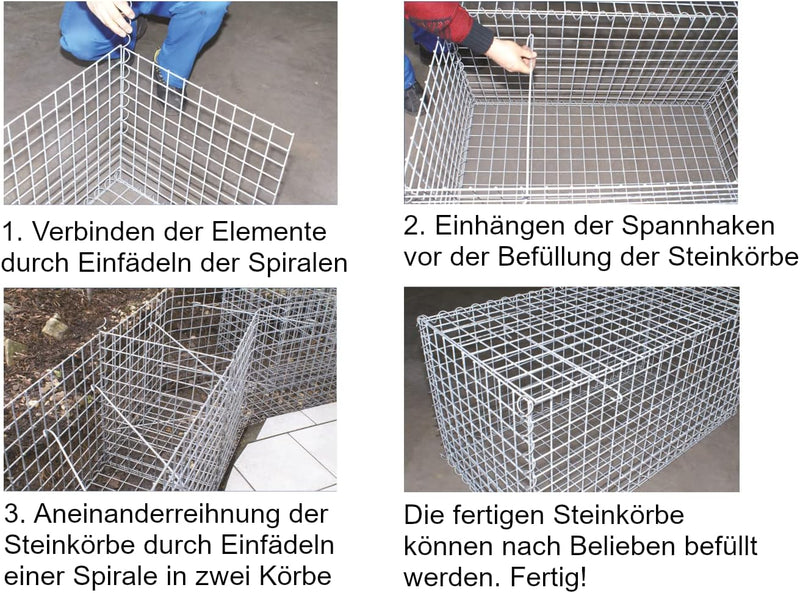 Steinkorb Gabione Steinzaun 50 x cm Maschenweite 5 PROFIQUALITÄT! Bausatz!, Stahl Verzinkt