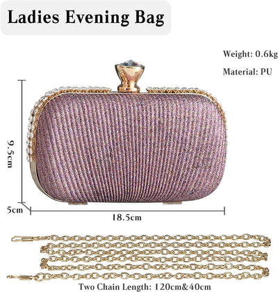 CORIOS Clutch Tasche Damen Strass Abendtasche Klein Tasche Elegante Schultertasche Shiny Diamant Han